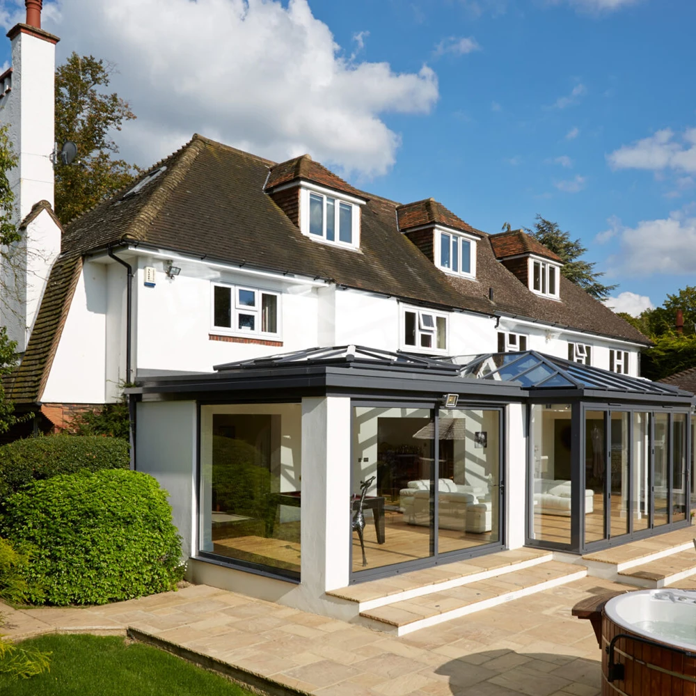 Modern conservatory extension on a family home